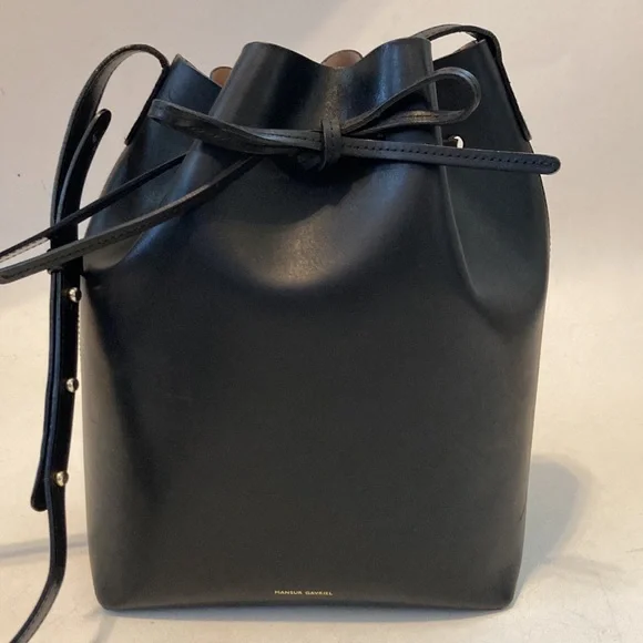 Mansur Gavriel Bucket Bag Black/Ballerina Large - Picture 11 of 11
